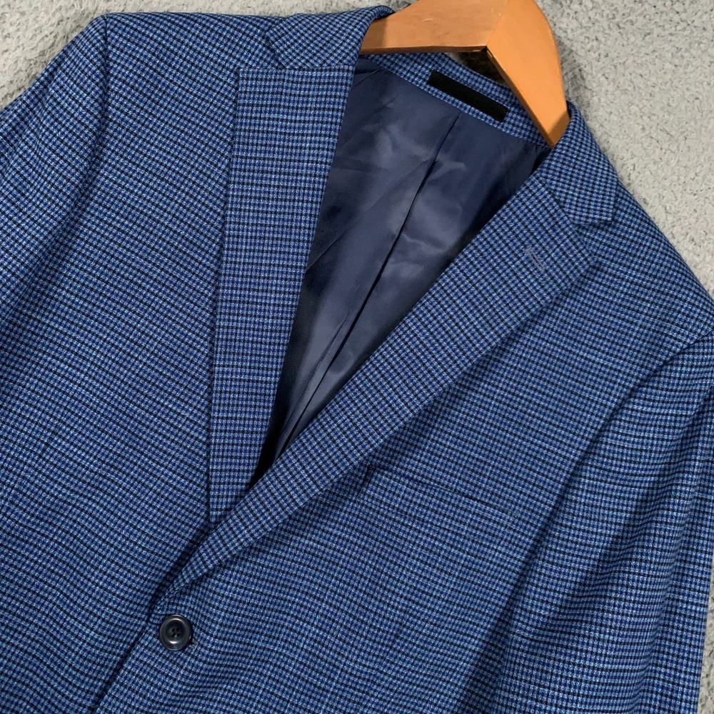 Michael Kors Kittson Blazer Boys Kids 20R Blue Black Micro Check 2-Button Jacket